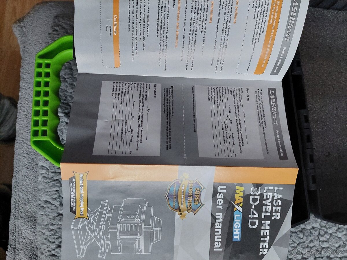 4 D laser, 16řádkový laserový nivelační stroj 360° - 4