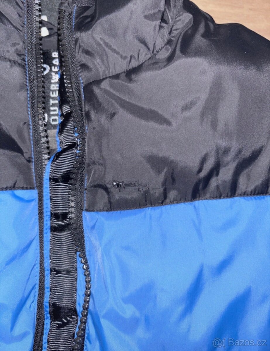 Teplá prošívaná bunda (modro-černá) - 4