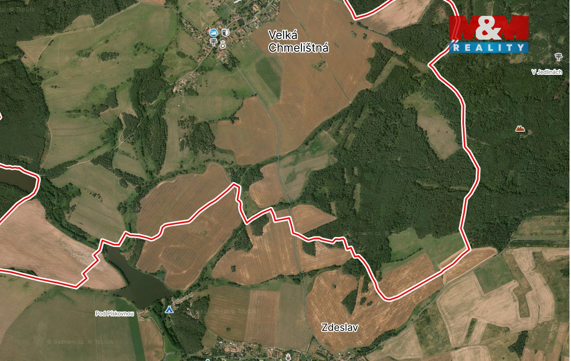 Prodej podílu 1/3 na orné půdě, 2951 m², Velká Chmelištná - 4
