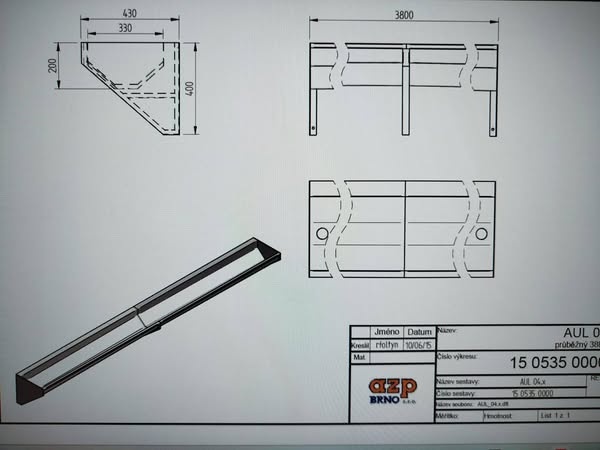 Nový, nerezový umývací žlab, dvojitý, 380 cm - 4