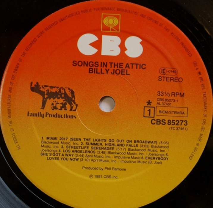 LP deska Billy Joel-Songs in the Attic r.1981/163/ - 4
