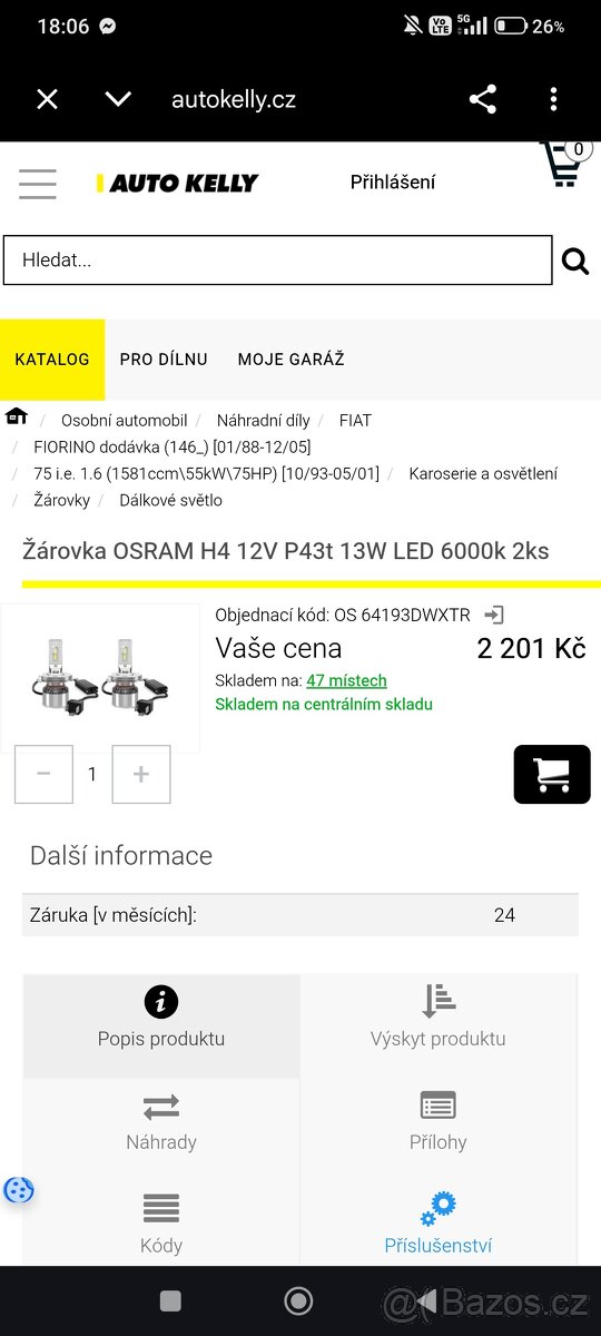 Led světla Osram H4 - 4