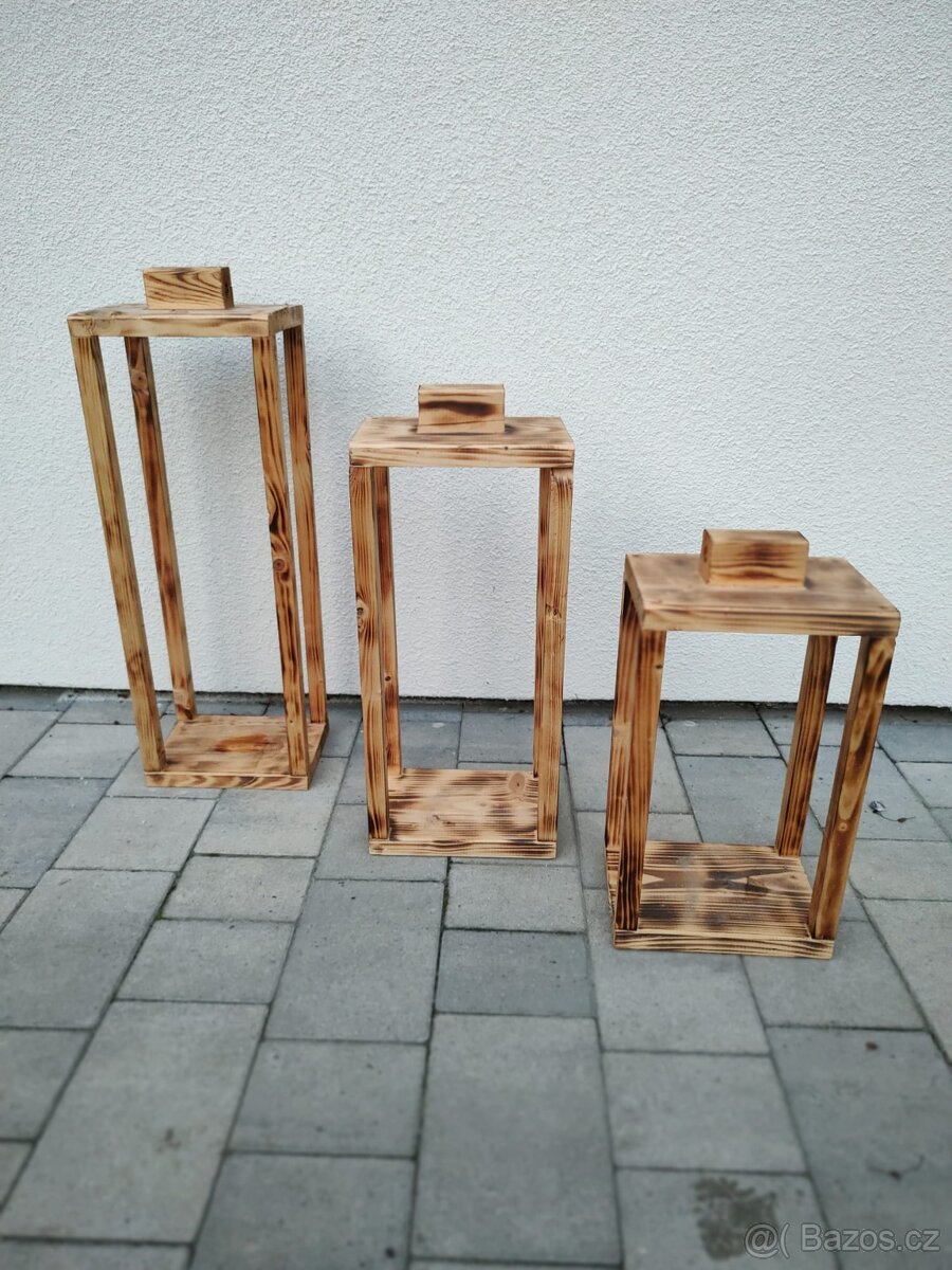 dřevěné lampiony - sada - 4