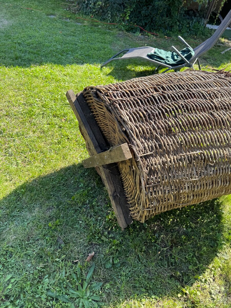 Mega velký proutěný koš - zachovalý - 4
