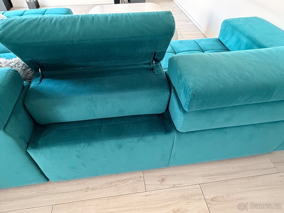 Sedací souprava, petrolejová - 4