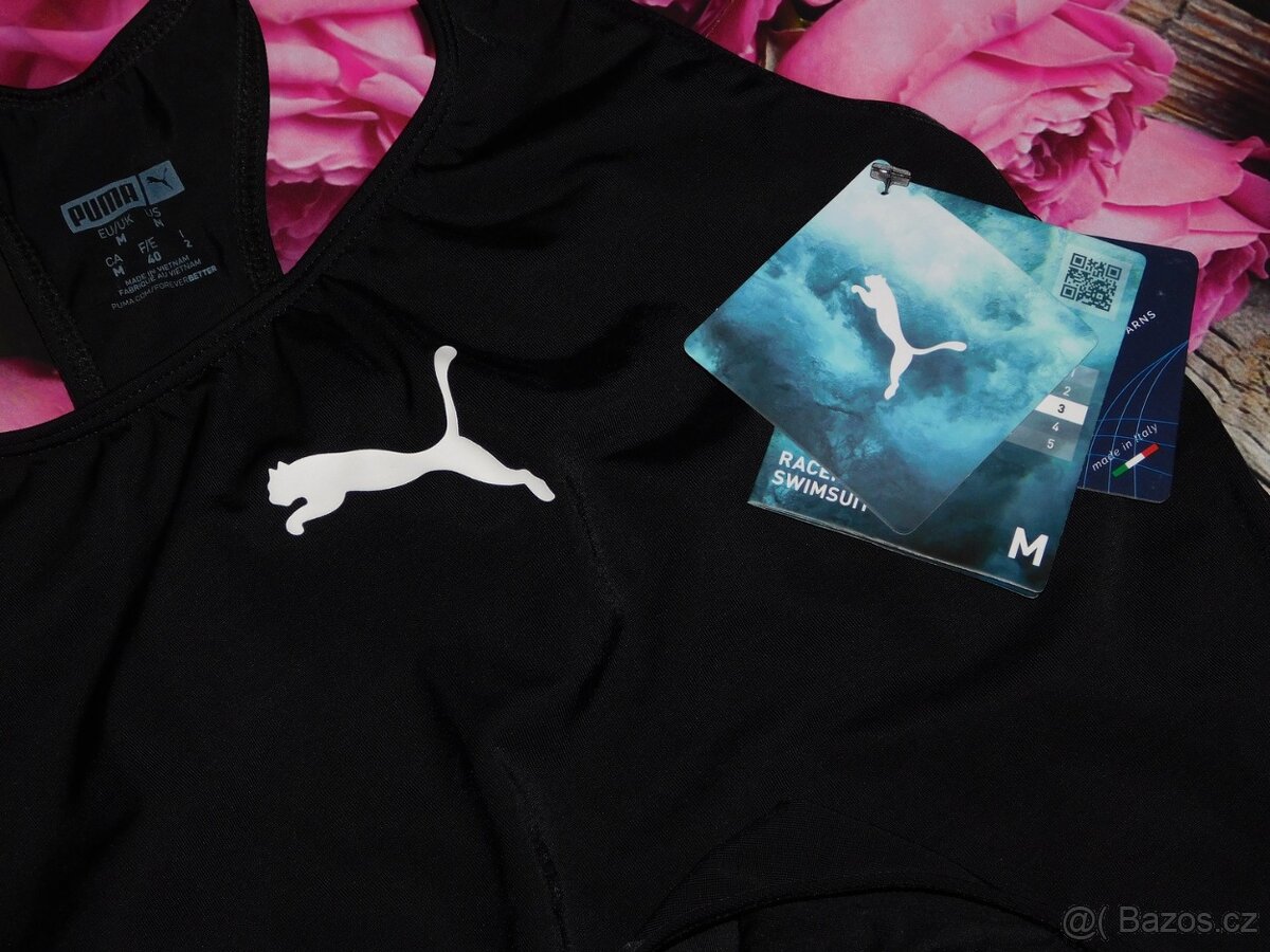 Dámské jednodílné černé sportovní plavky Puma - 4