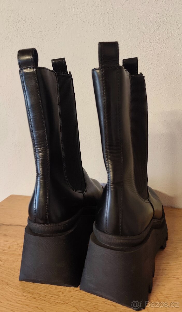 Kožené boty na platformě Badura 37 - 4