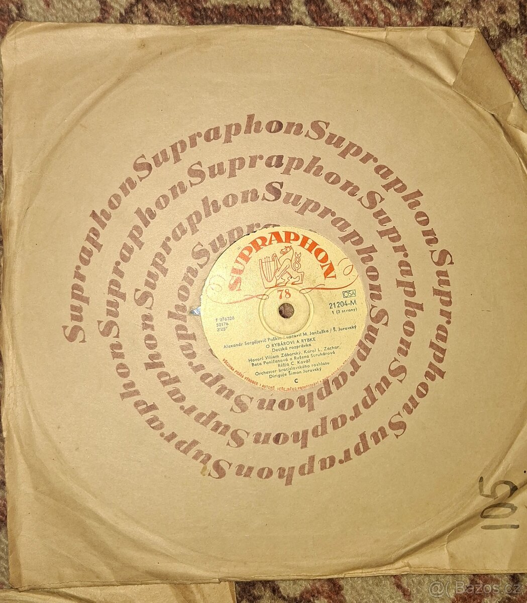 Šelakové gramofonové desky - pohádky - 25 cm - 4