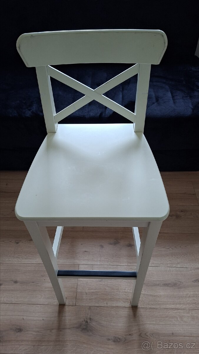 Barová židle bílá - 4
