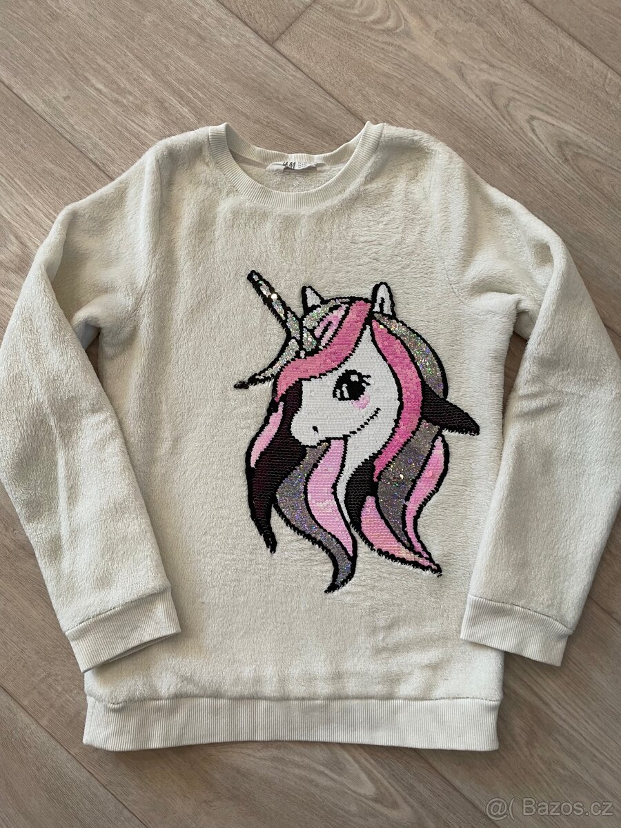 Dívčí mikina zn. H&M vel. 134/140 - 4