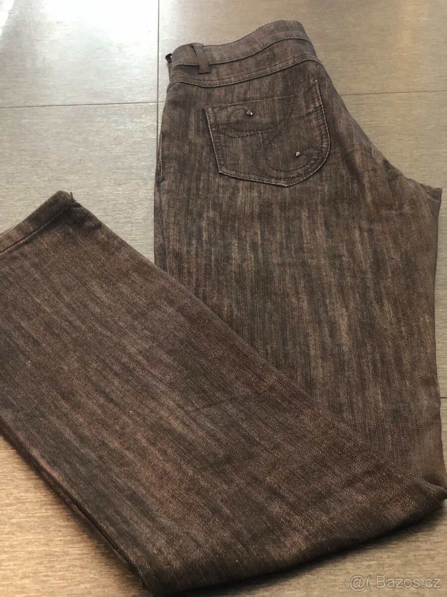 Značkové černé kalhoty s kamínky - 4