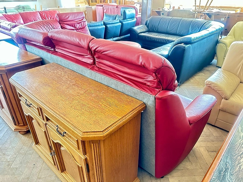 966 Kožená rohová sedací souprava sedačka zn. CALIA - 4