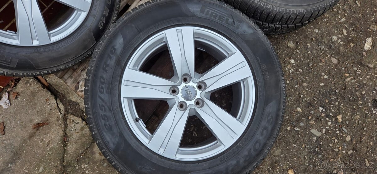 Alu kola R18, 5x112 Audi Q7, zimní pneu 255/60 - 4