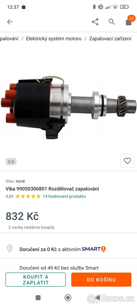 Rozdělovač VW 1,6 / 1,8 - 4