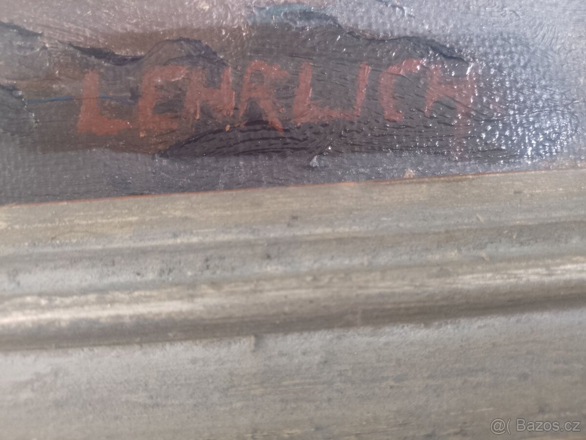 Obraz starožitný olej Láďa Ehrlich - 4