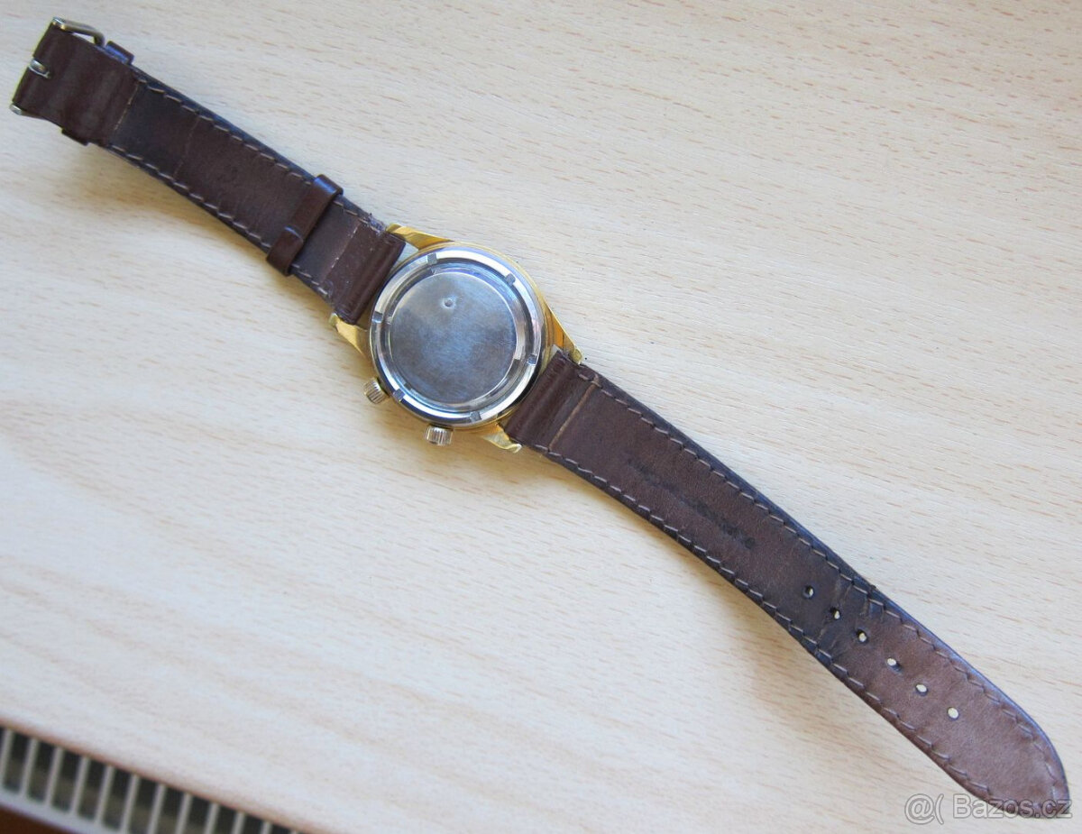 Vzácné švýcarské starožitné pozlacené hodinky HEUER alarm - 4