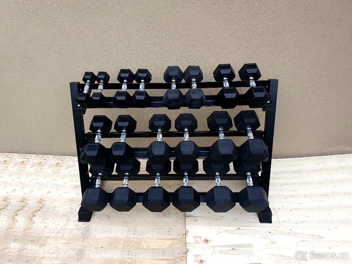 jednoručky činky - HEXA - sada 275kg + STOJAN - 4