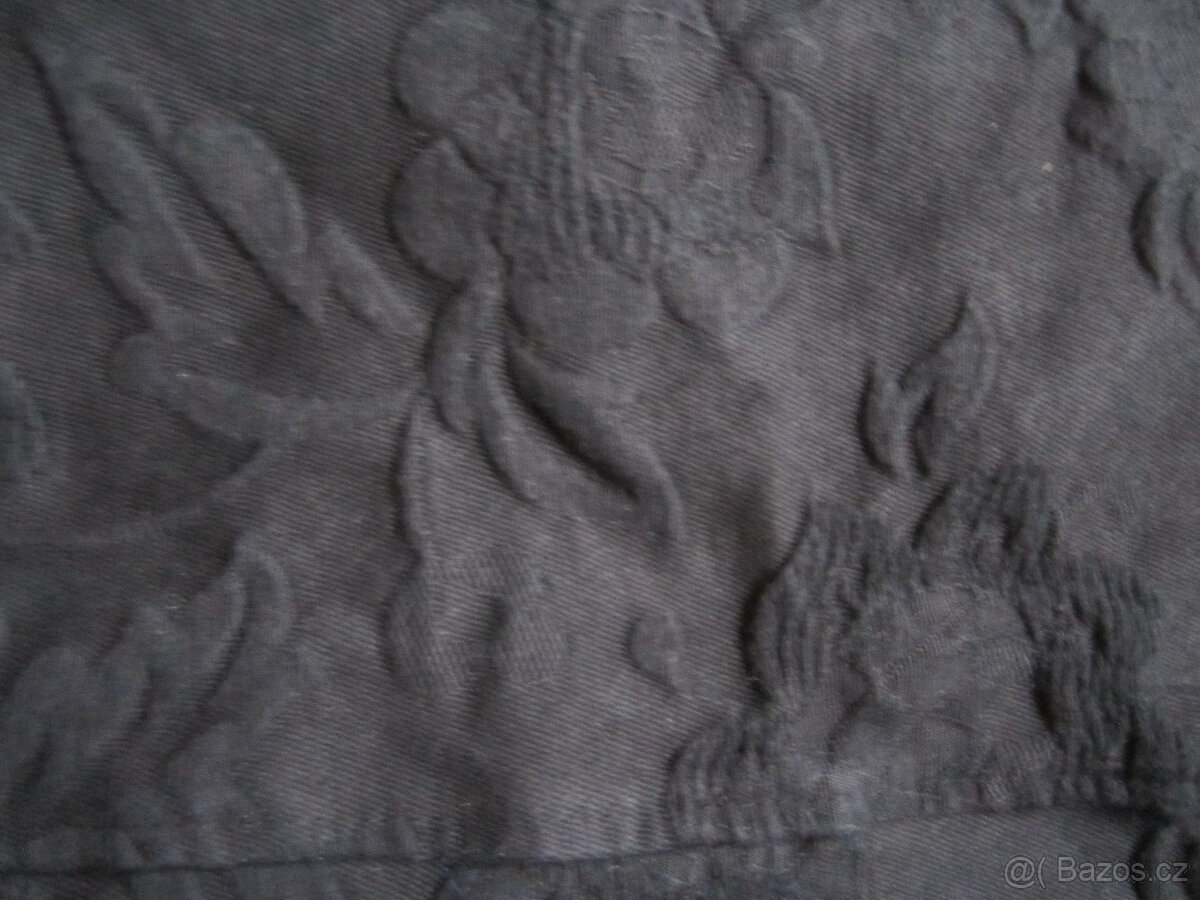 Podzimní černý kabát délka 94 cm, vel. M/L, bavlna, Itálie - 4