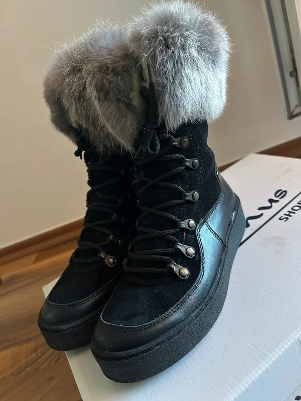 Kožené kotníčkové kozačky /sněhule, Pollonus, vel. 37 - 4