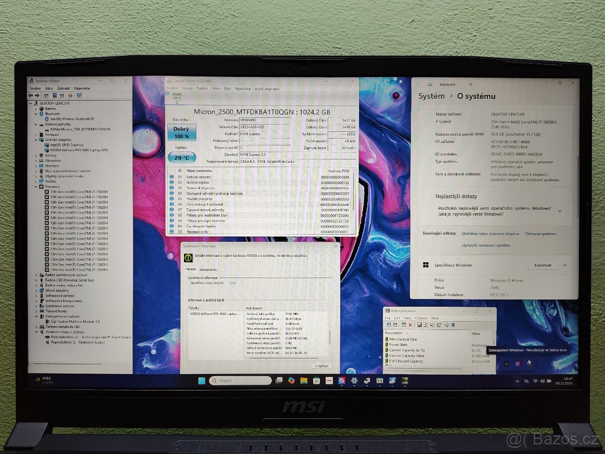 Nepoužitá 17" Katana,RTX-8gb-4.gen Mux,i7-13th,DDR5, M.2 1T - 4