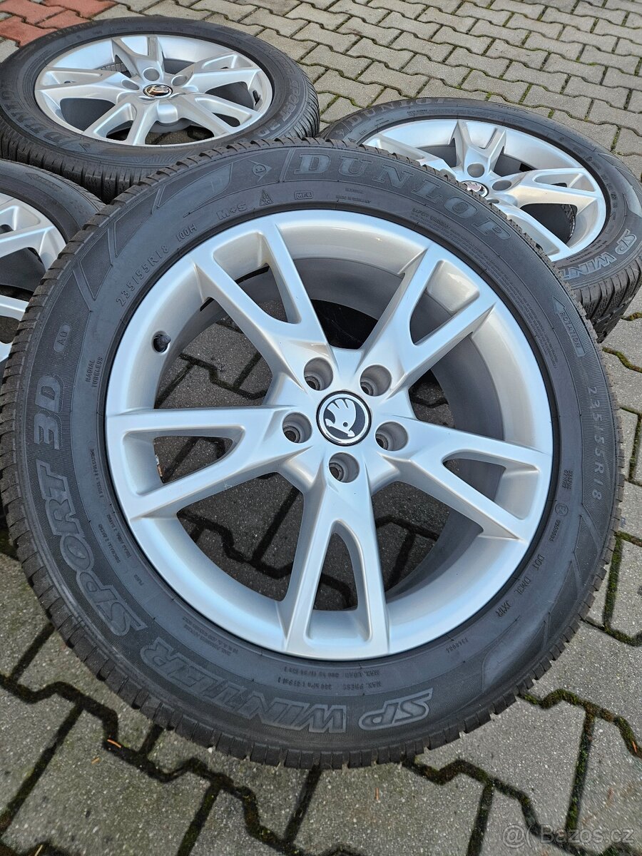 ALU Skoda kodiaq 5x112 Zimní Dunlop 235/55/18 - 4
