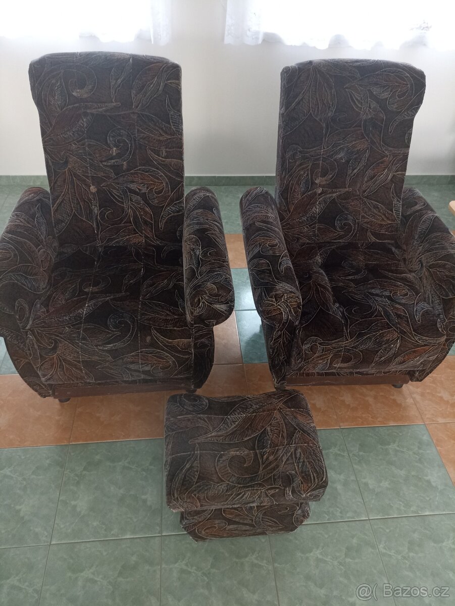 2x křeslo + taburet - 4