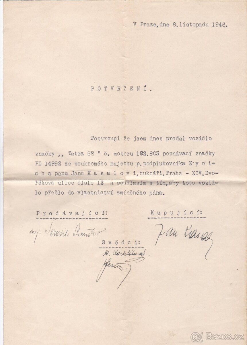 Typové osvědčení, tp Tatra 57 - 4