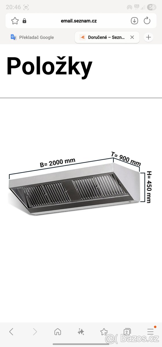 Digestoř 2m osvětlení + filtry - 4
