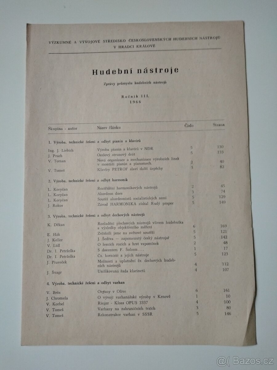 Časopisy HUDEBNÍ NÁSTROJE - 4