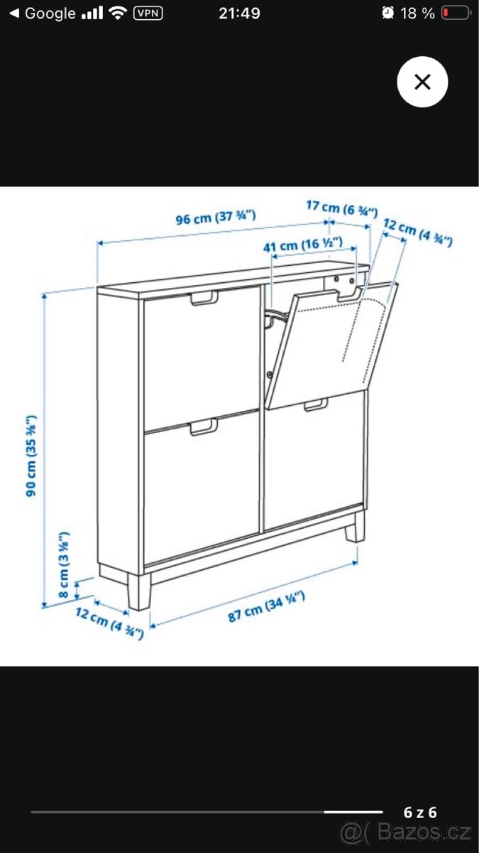 Botník IKEA Ställ se 4 přihrádkami - 4