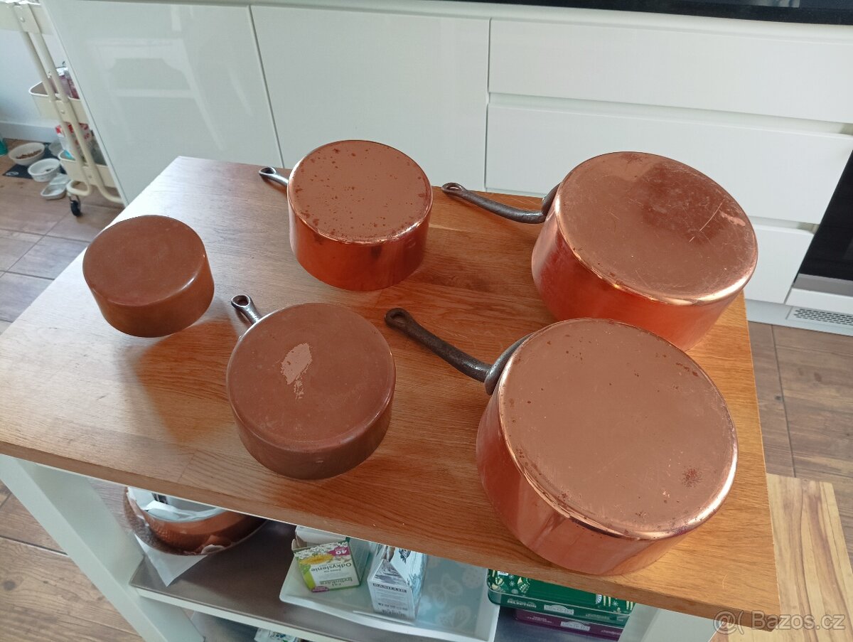 KVALITNÍ MĚDĚNÉ HRNCE TOURNUS FRANCIE 70. LÉTA - 4