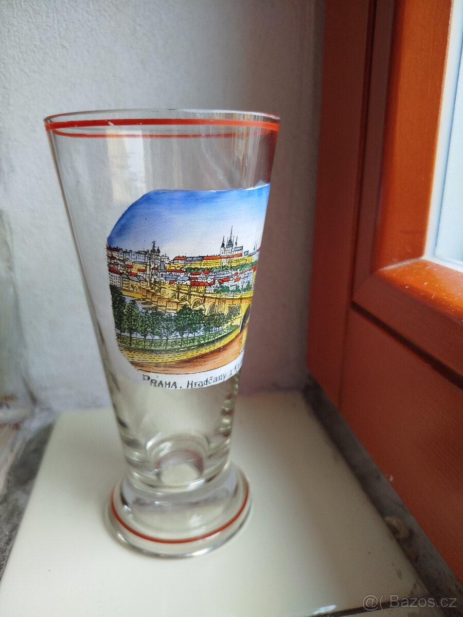 HRADČANY 100% STAV MALOVANÁ UPOMÍNKOVÁ SKLENICE - 4