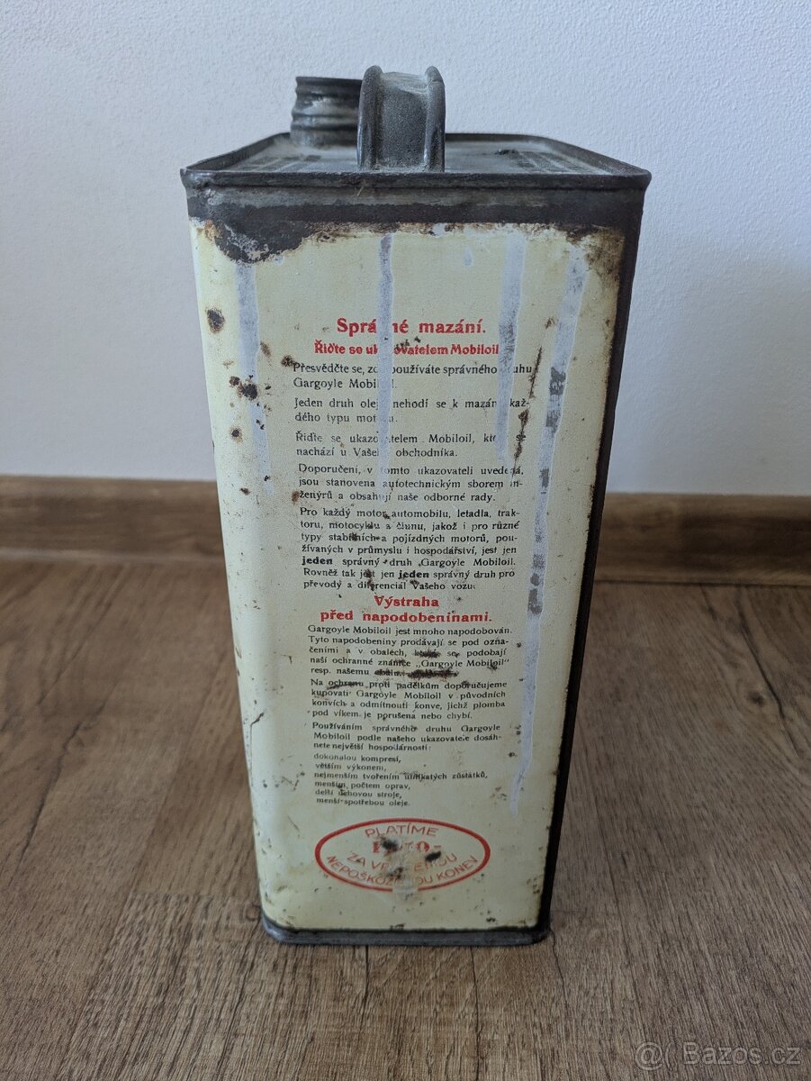 Stará plechovka Mobiloil - ORIGINÁL - 4