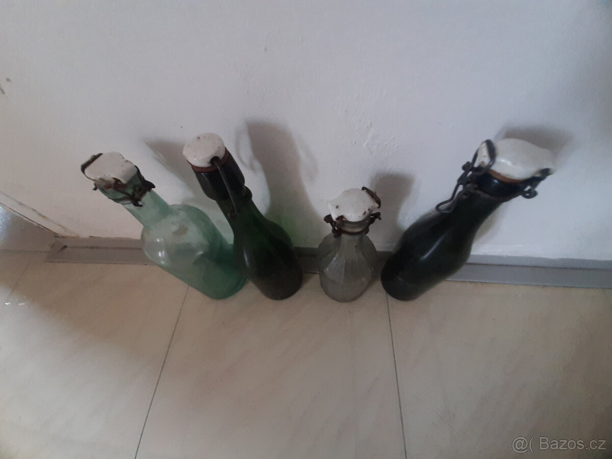 Lahve (sklenice) s patentním uzávěrem (retro až na jednu) - 4