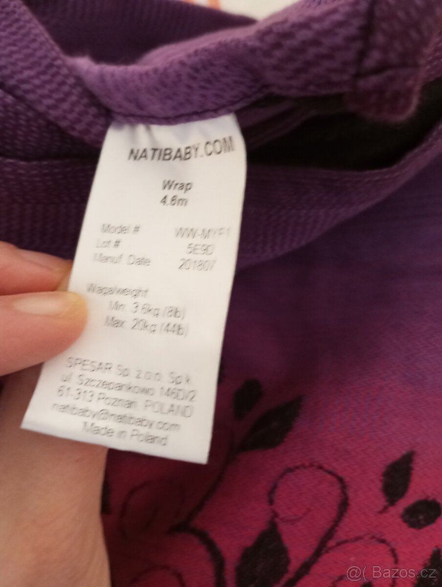 Šátek na nošení dětí Natibaby Magical Forest Night Glo vel 6 - 4