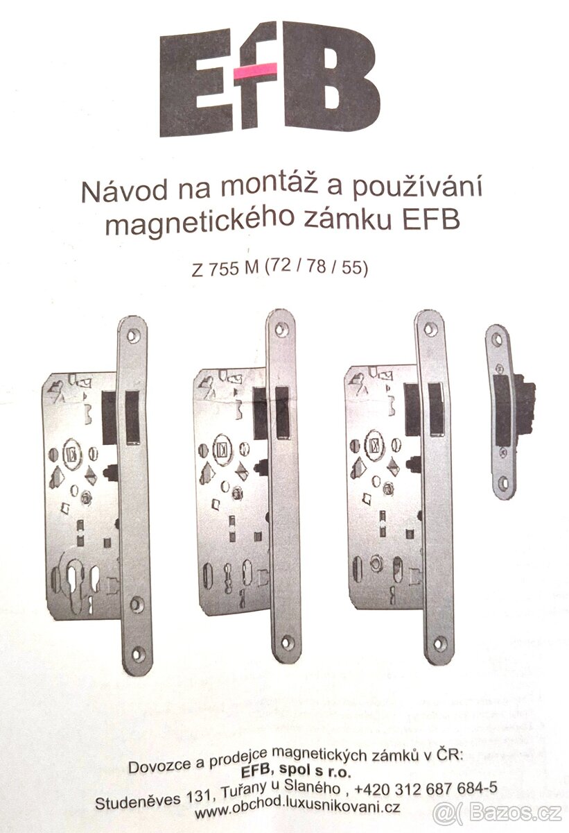 Magnetický zámek EFB, stavitelný protiplech nerez - 4