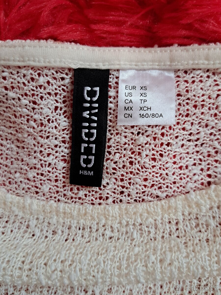 Dámské síťované tričko H&M vel. XS - 4