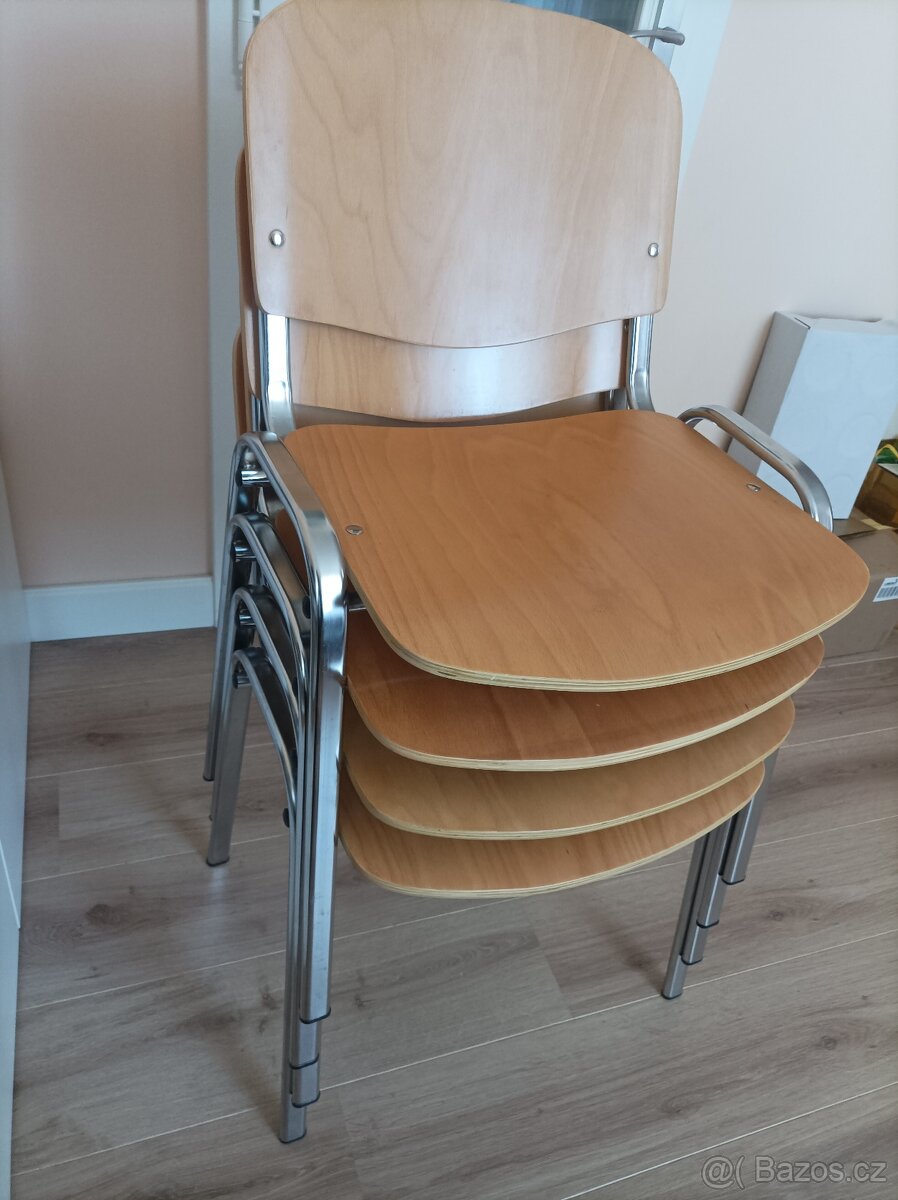 Konferenční židle Iso dřevěná 4 ks - 4