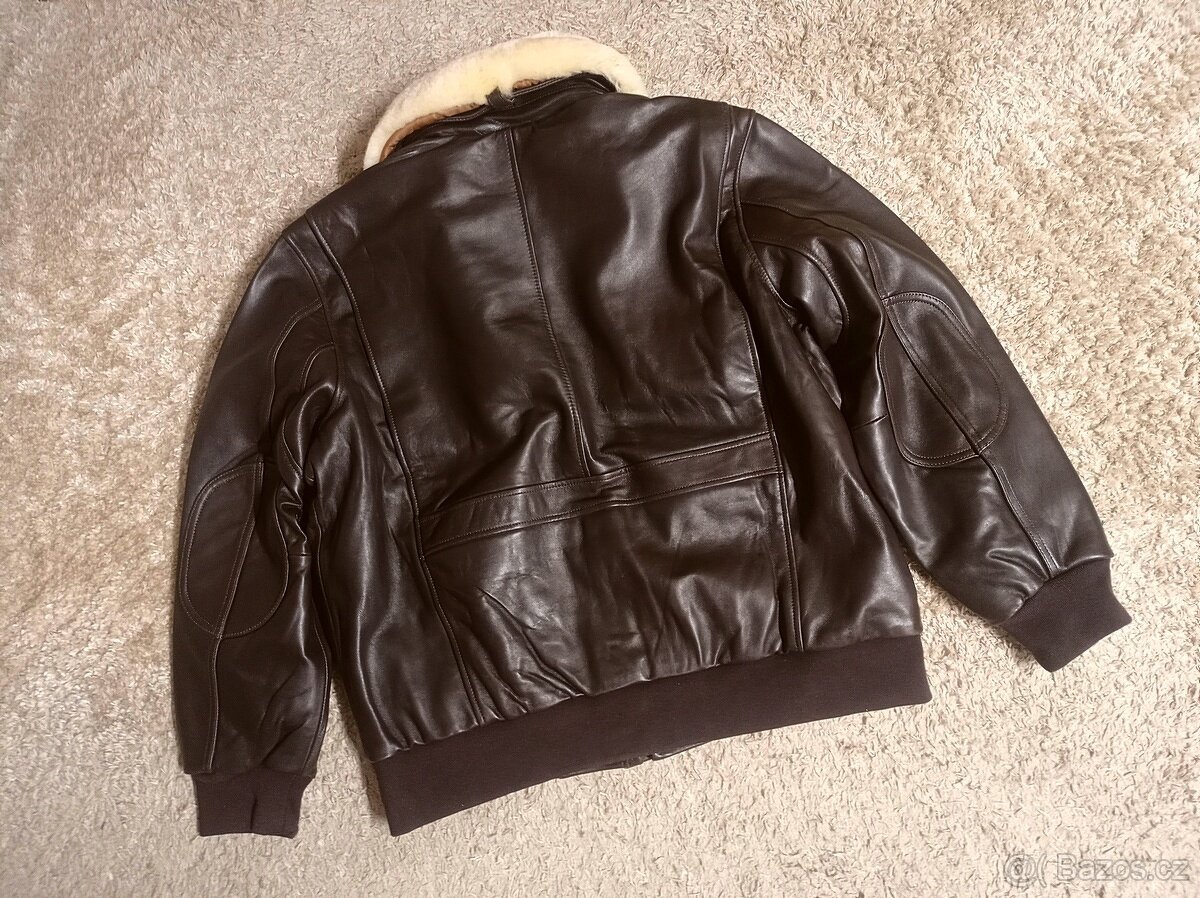 NOVÁ letecká kožená bunda G-1 - XL - 4
