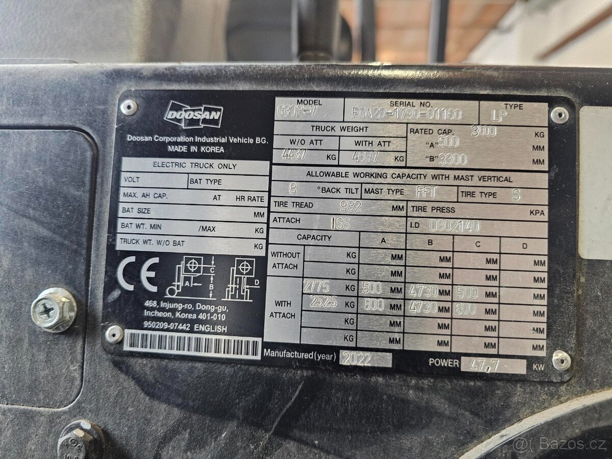 Vysokozdvižný vozík DOOSAN G30P-7 - 4
