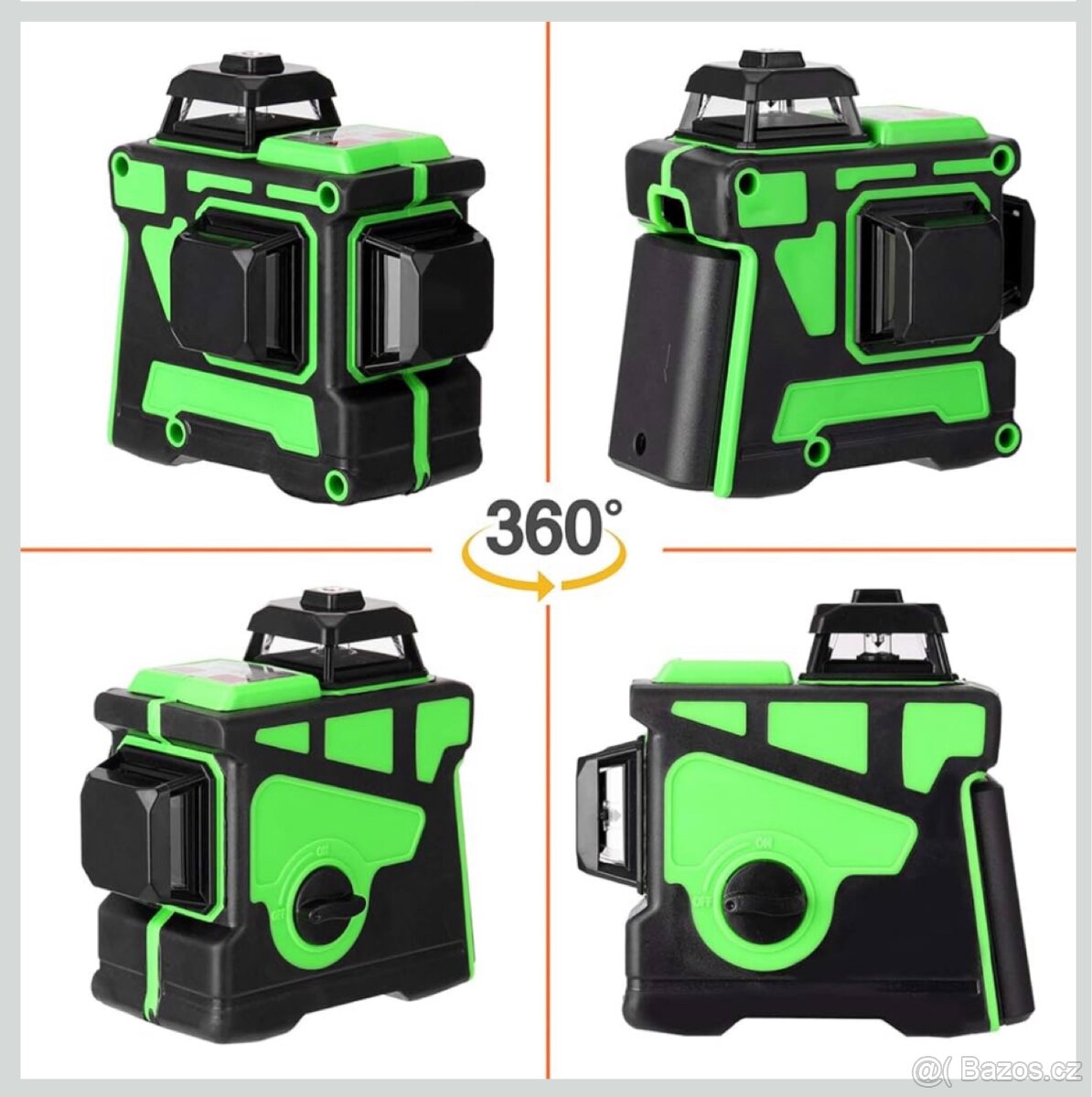 3D Křižovy laser Nivelační 12liniový zelený 360º - 4