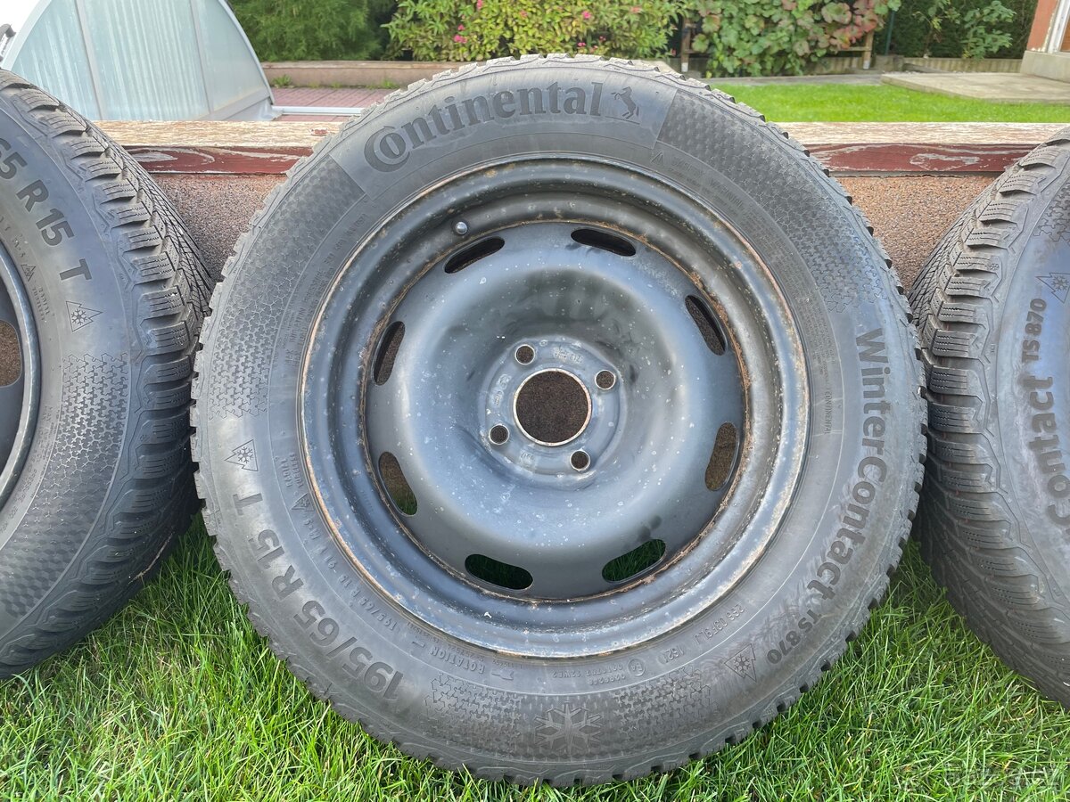 Sada kol R15, 4x108 + zimní pneu Continental - 195/65 R15 - 4