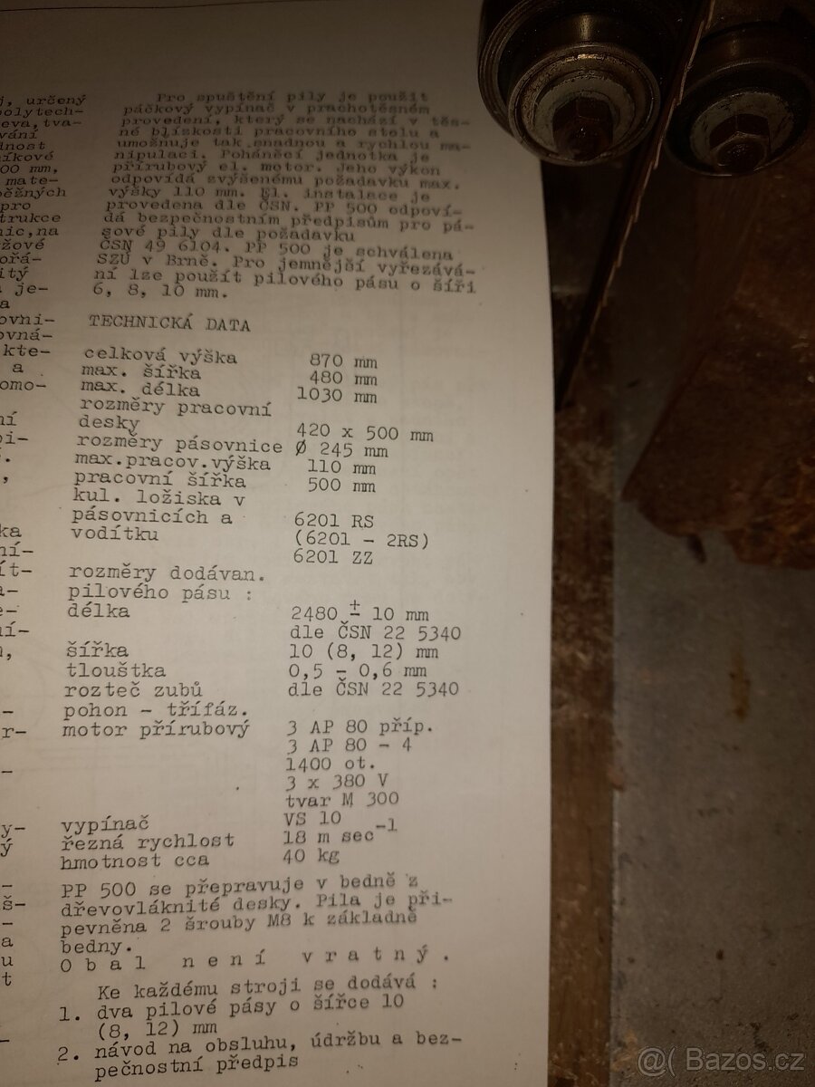 Pásová pila PP500 - 4