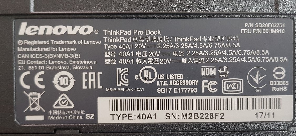 Dokovací stanice Lenovo ThinkPad Pro Dock (40A1) - 4