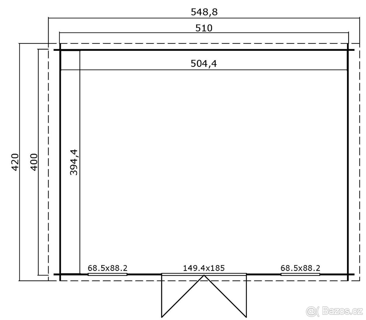 Dřevěný zahradní domek Wels 5, 510 x 400 cm, 28 mm - 4