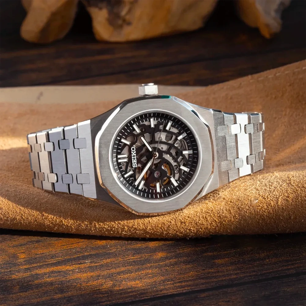 Hodinky Seiko mod royal oak skeleton - 4