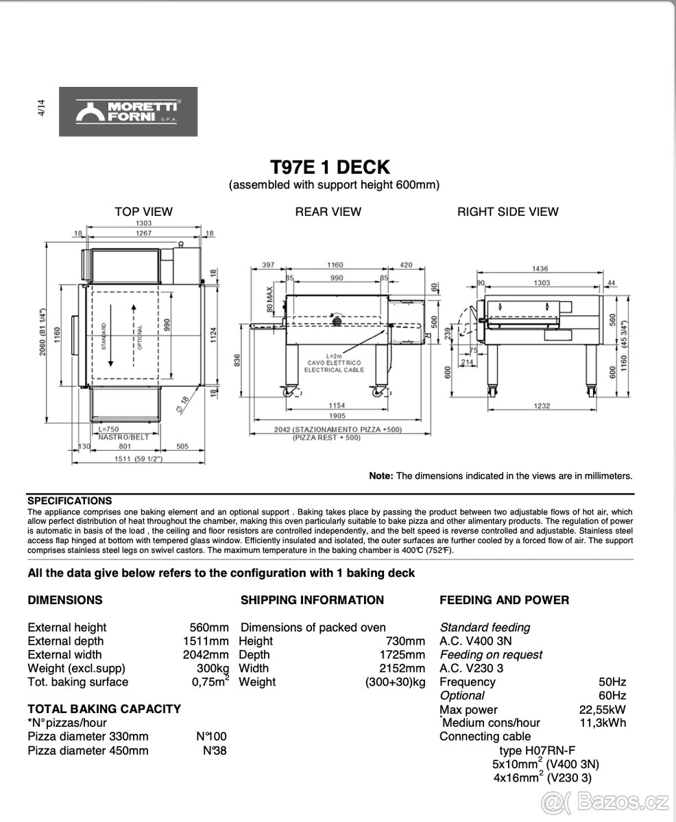 Pizza pec Moretti Forni T97E - pásová - 4