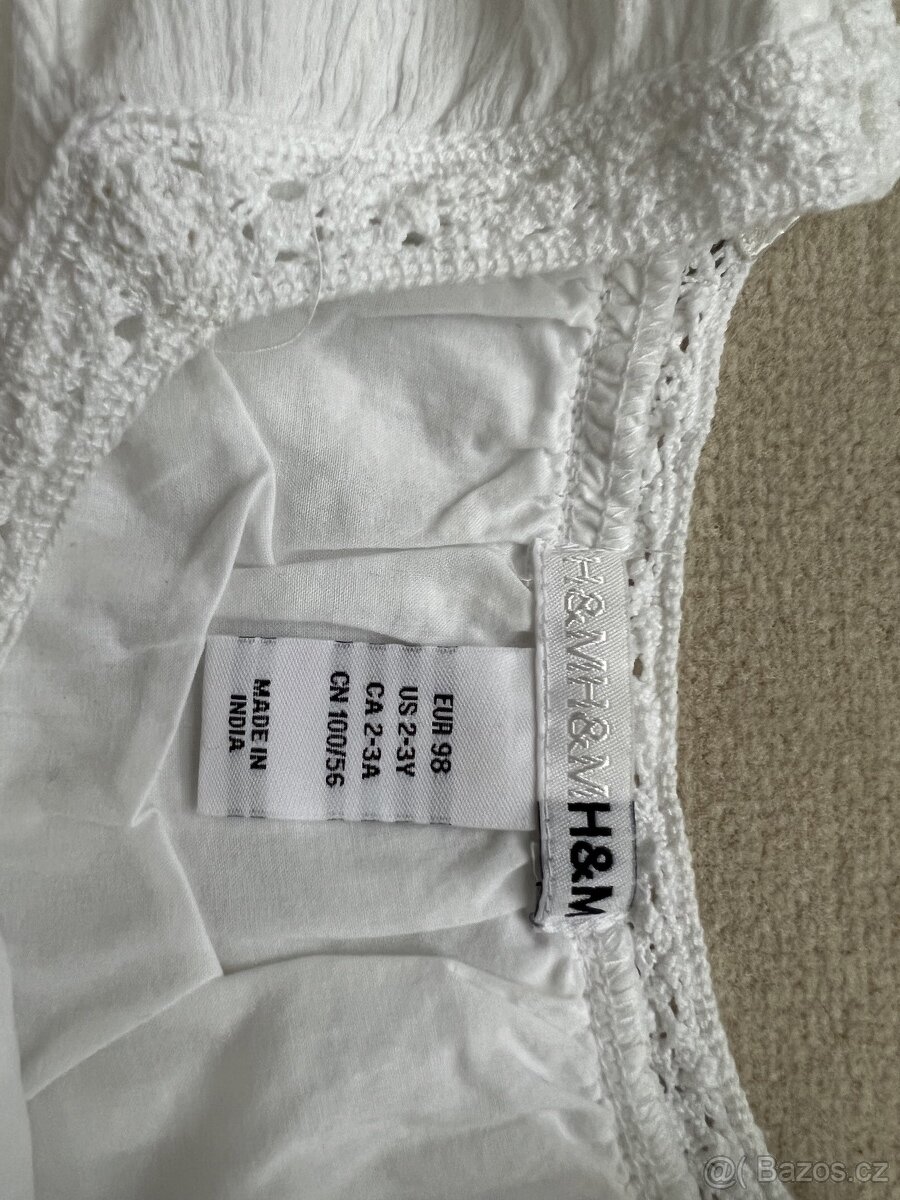 Bílé letní šatičky zn. H&M vel. 2-3 roky - 4