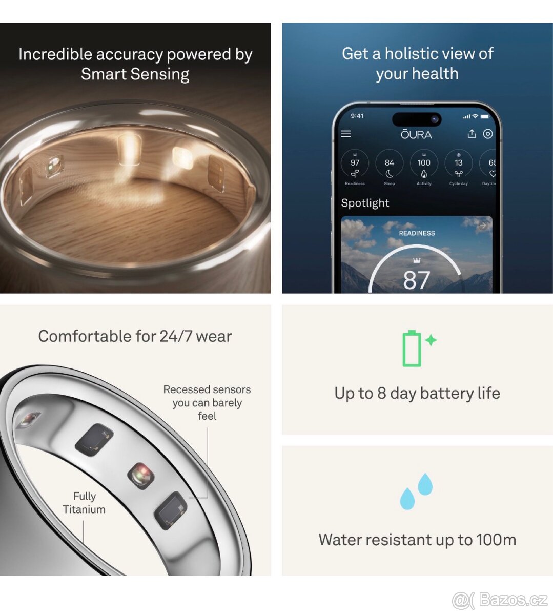 Oura Ring 4 Silver size 10 nový - 4