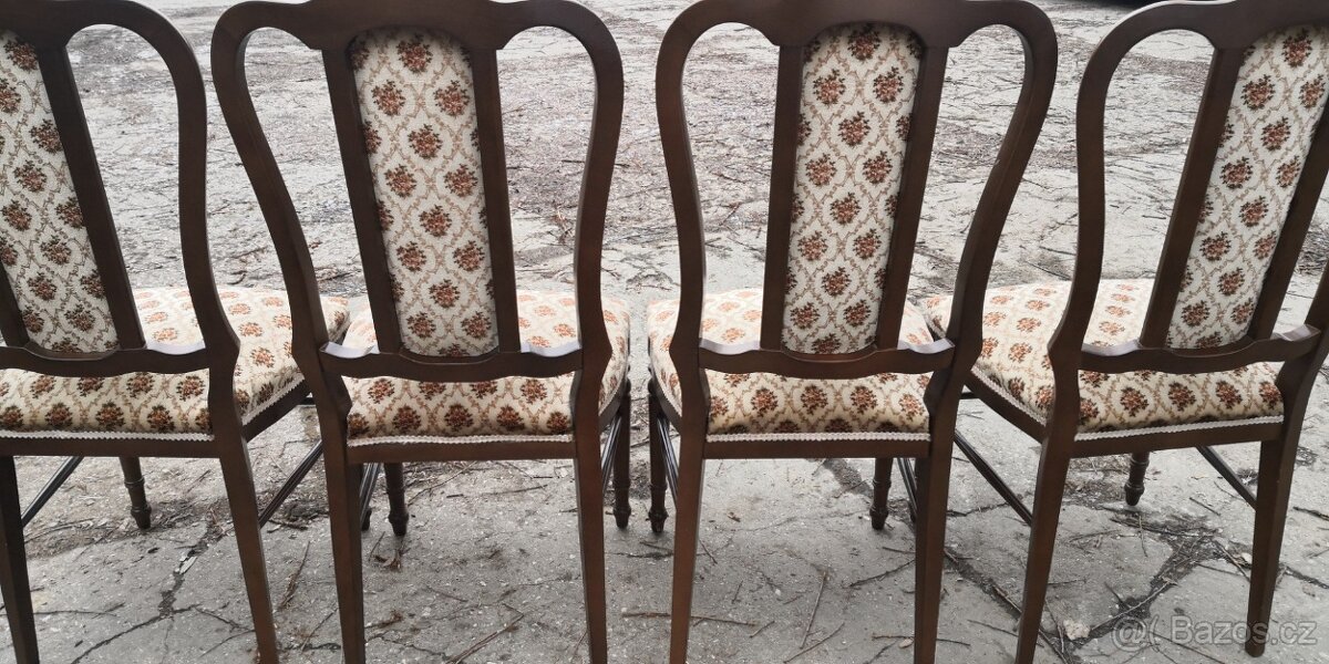 Rustikální tmavé židle-4 ks - 4